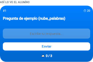 Nube de palabras en el móvil del alumno